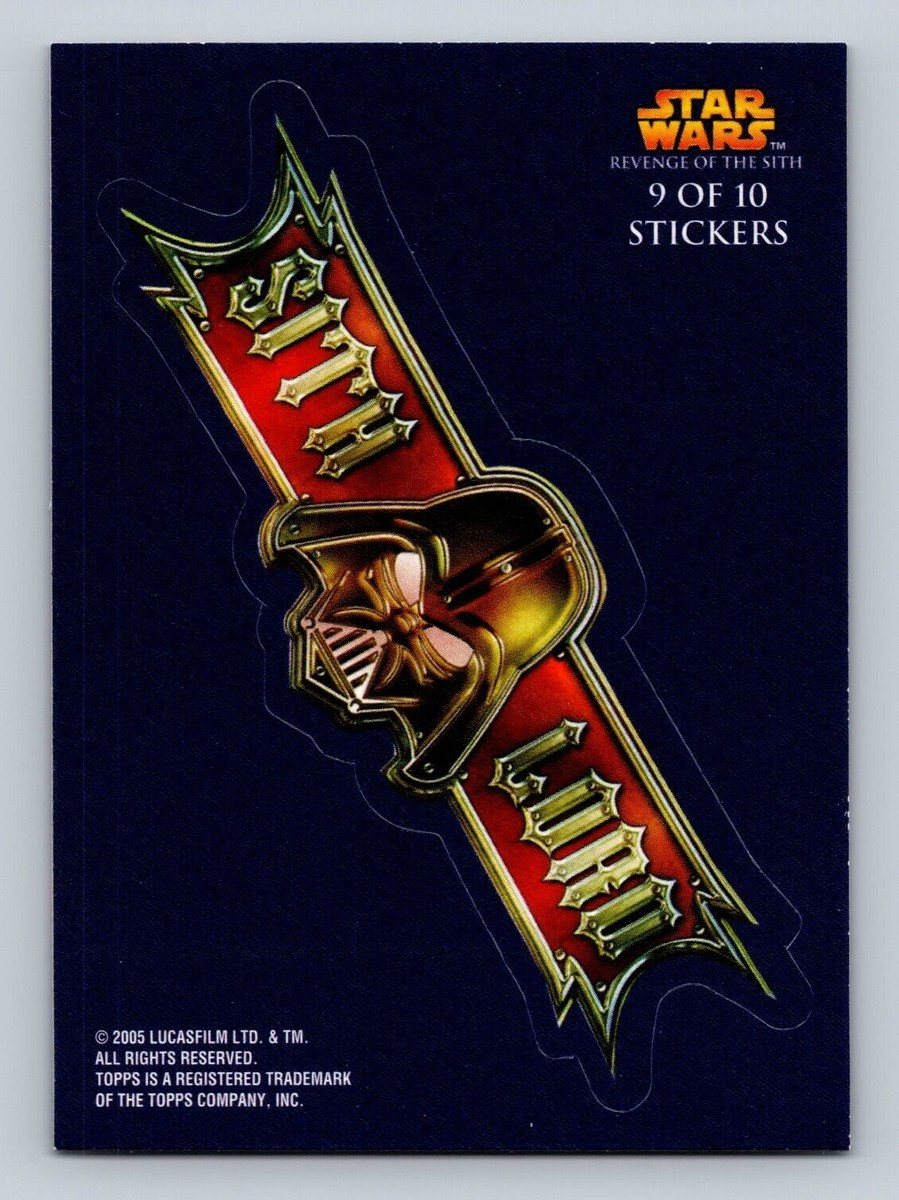 Star Wars 2005 Topps Revenge of The Sith Sticker Insert #9 of 10