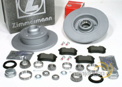 Zimmermann Bremsen Set Ø 226 mm + Beläge + Radlager hinten für VW Golf II GTI