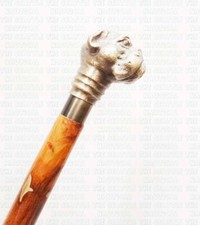 Brass Antique Bulldog Handle Wooden Vintage Style Walking Stick/Cane Designer