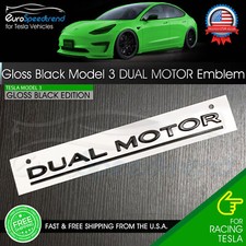 Tesla Model 3 Y X DUAL MOTOR Emblem Gloss Black Rear Trunk Lid Badge Logo OE