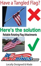 1"- 2" Industrial Grade Flag Pole Swivel Rings w/ Sealed Bearings - Direct Mount