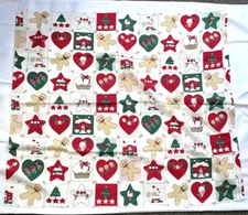 Christmas Fabric Panel Sweets & Treats Gingerbread Man 40"x30" Vintage NOS