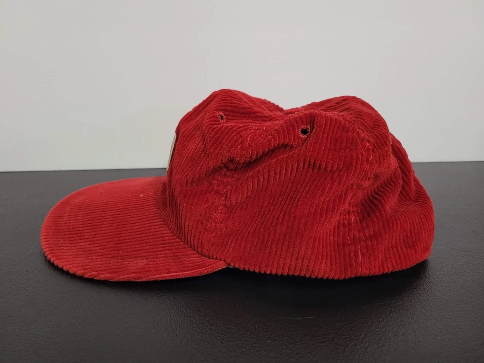 VTG Polo Ralph Lauren Hat Cap Mens Large Fitted Red Corduroy Long Bill 90s USA - Image 2 of 4