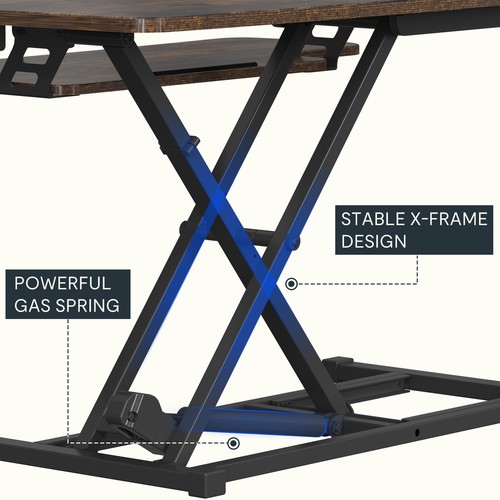 FLEXISPOT 40'' Rustic Home Office Desk Riser Adjustable Desk Converter - Picture 4 of 8