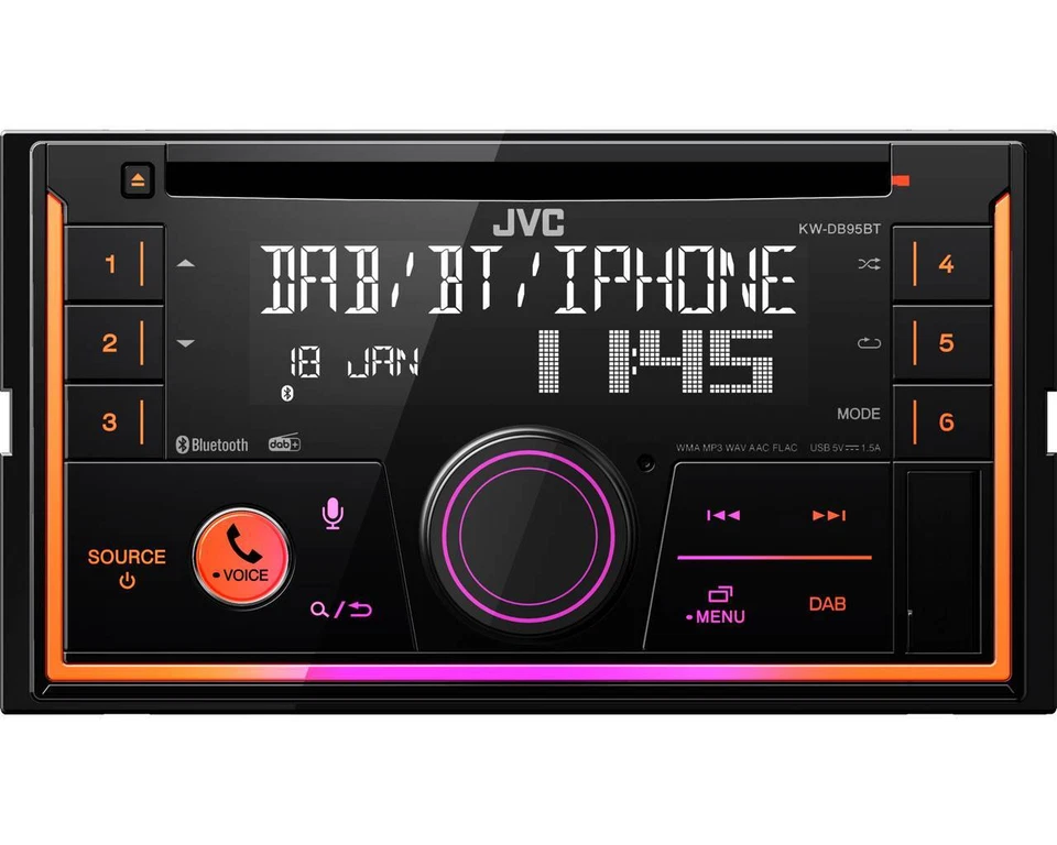 JVC KW-DB95BT Autoradio Bluetooth DAB+ für Toyota 4 Runner 2002-2009 schwarz - Bild 4 von 4