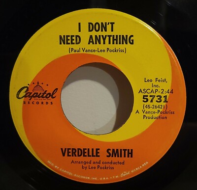 Verdelle Smith Can't Say Nothing Nice Don't Need Anything Soul 45 Capitol 5731