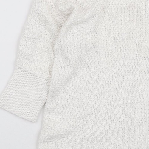 Max Studio Womens White Round Neck Cotton Blend Jumper Size L - Picture 9 of 12
