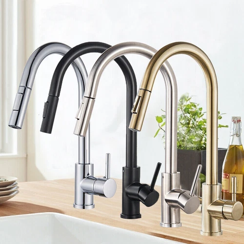 Modern Kitchen Sink Mixer Taps Pull Out 360° Spout Spray Single Lever Mono Tap