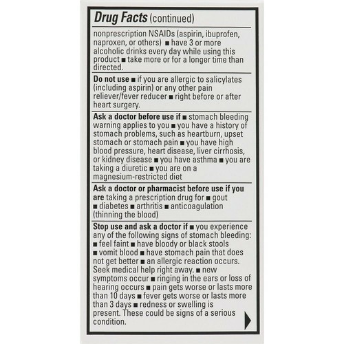 Percogesic Magnesium Salicylate 500mg Pain Reliever Backache Relief