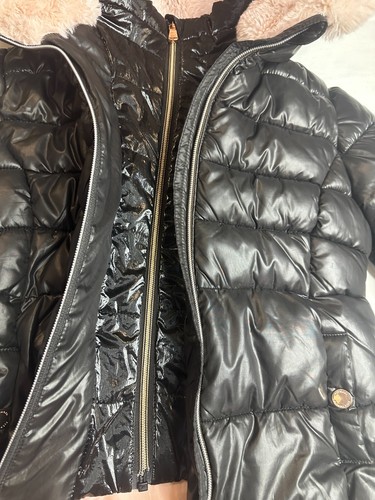 Michael Kors Coat Girls 5/6 Black Winter Puffer Jacket Faux Fur - Picture 7 of 12