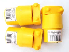 Lot of 3 Pass & Seymour 4887-YCC10 Yellow 15 Amp 125V 3 Wire Female Cord Body