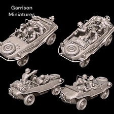 WWII German 2 x Schwimmwagen 28mm 1/56 ideal Bolt Action Wargames Collectors