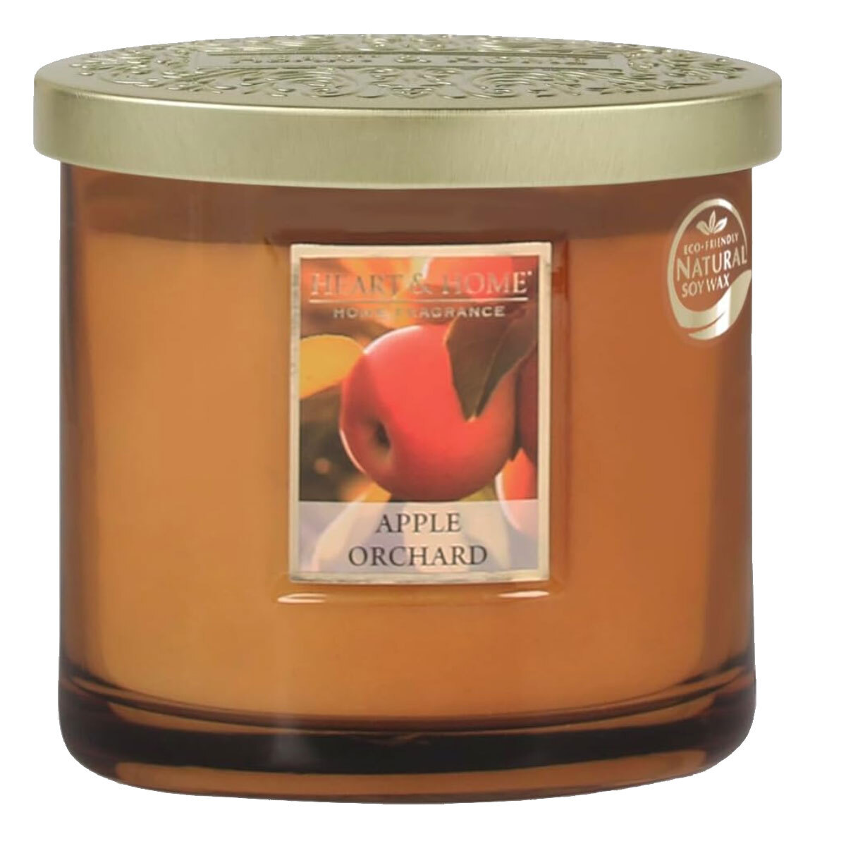 Bougie 2 mèches ellipse pomme du verger parfumée haut de gamme