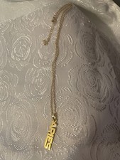 Ladies Gold 12 Horoscope Astrology Zodiac Letter Birth Sign Chain Necklace Gift