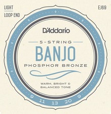 D'Addario EJ69 5 string banjo strings phosphor bronze light 9-20
