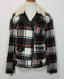 levi's women's wool plaid sherpa collar top coat