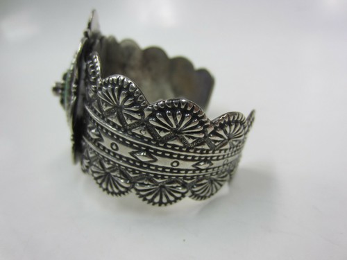 Bracciale Carolyn Pollack in argento sterling .925 peridoto e variscite 78 g - Foto 3 di 12