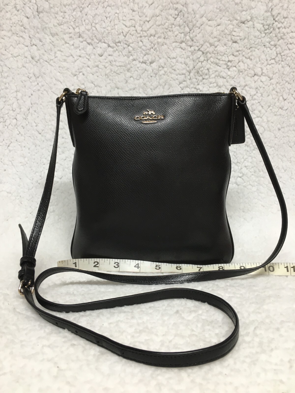 Coach North South Black Crossgain Leather Crossbody Shoulder Bag