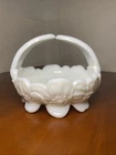 Vintage Westmoreland Milk Glass Split Handled Floral Basket Dish