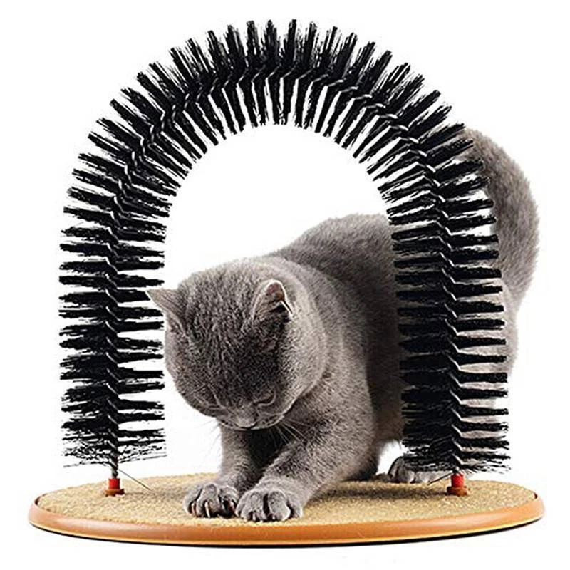 Cat Scratching Arch Catnip Cats Scratcher Kitten Free Grooming Bristles - Image 4 of 4