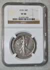 1918 P LIBERTY WALKING 90% SILVER HALF DOLLAR NGC VF 12 VF12 PHILADELPHIA MINT