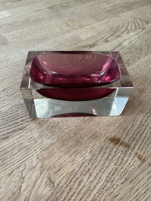 Murano Glas Aschenbecher Blockascher Sommerso Alessandro Mandruzzato
