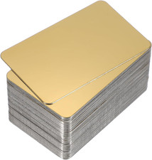 0.3mm Stainless Steel Metal Business Cards, 50 Pack Mirror Blank Name Card Laser