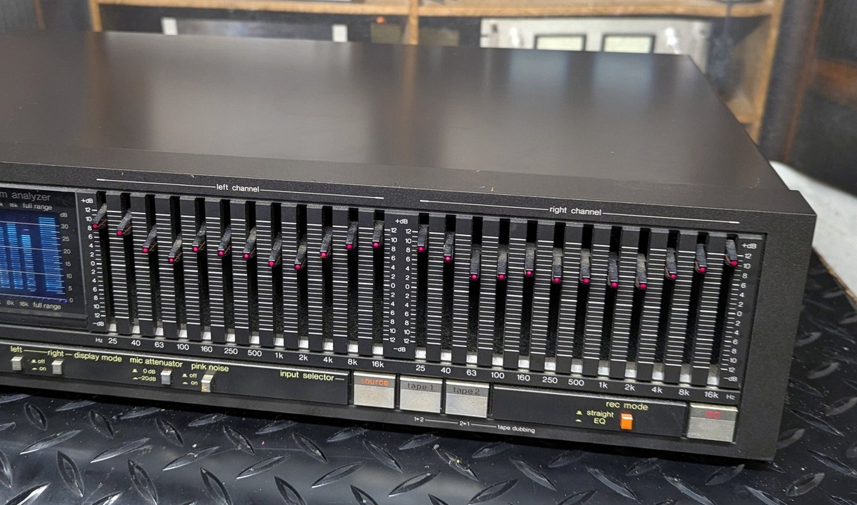 Technics Vintage Graphic Equalizer EQ Sh-8055 Silver Works 12 Band