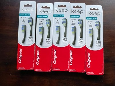Lot of 5 Colgate Keep Deep Clean Floss-Tip Replacement Brush Heads 2-Pack ea NEW