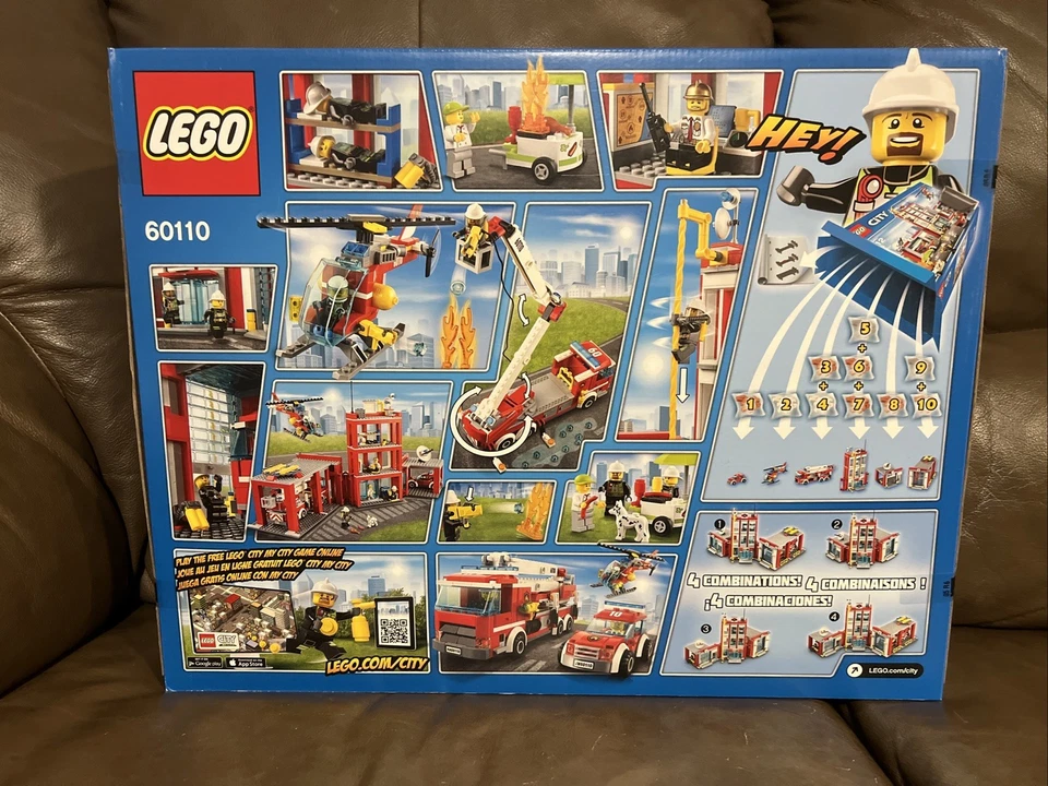 (60110) LEGO CITY: Estación de Bomberos Nuevo Retirado 100% Completo Bolsas Selladas Construcción Foto 2 de 2