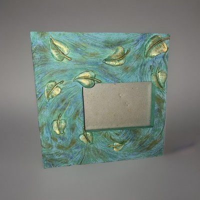 Frameology Frame 3D Leaves  3''x4.5'' Photo Green Blue Gold 1998