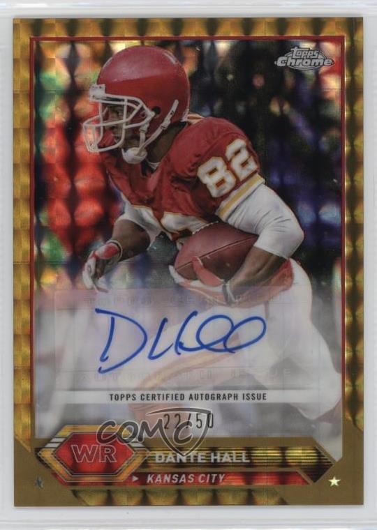 2023 Composite Topps Chrome Gold Geometric Refractor /50 Dante Hall Auto 0j3l