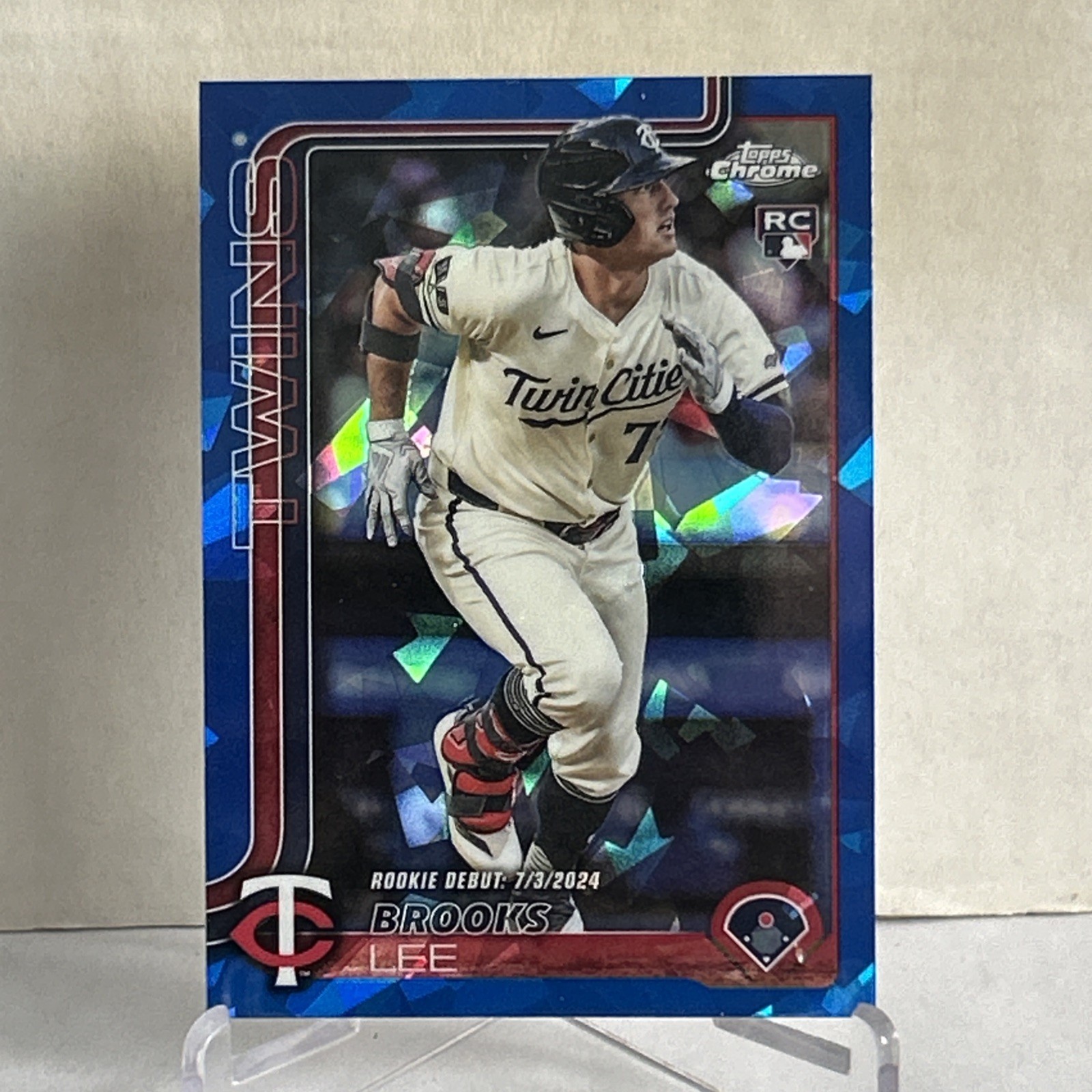 2025 Topps Chrome Update Sapphire #USC6 Brooks Lee Rookie Debut Minnesota Twins