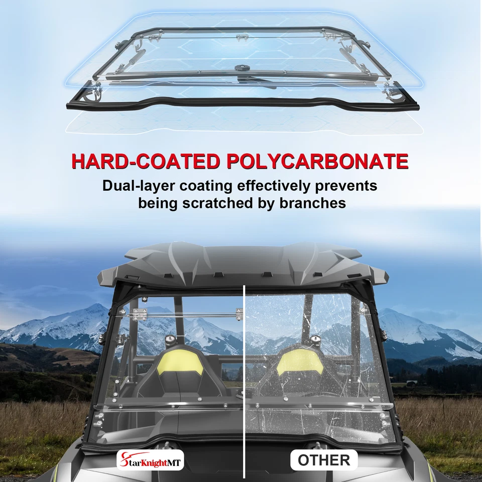 3-In -1 Flip UP Windshield Window for Polaris RZR XP 1000 2014-2018/RZR XP Turbo Foto 4 de 4