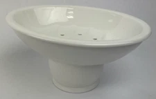Designer Self Draining 2 Piece Soap Dish White Glazed Ceramic Finish - LOOK