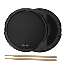 Practice Drum Pad 12 Inch – Silent Drum Pad Built-in 800 Steel Balls for Black