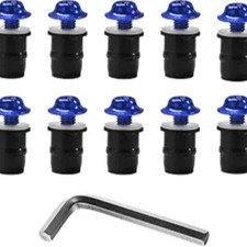 10 PCS Motorcycle Windshield Bolt Screw Kit, Aluminum Alloy Windscreen Blue
