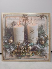 Weihnachtskarte Kerzen 16x16 cm mit Umschlag Weihnachten Karte Handgemacht NEU