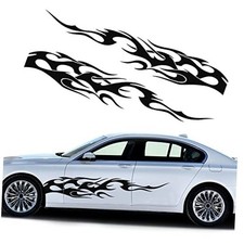 Car Side Skirt Vinly Decals Auto Body Side Sports Racing Stripe Graphic Black