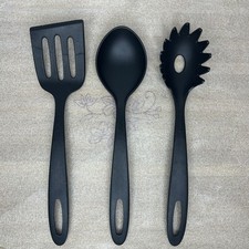 Utensilios de cocina Tramontina negros - Espátula, cuchara, cuchara para pasta - Excelente estado