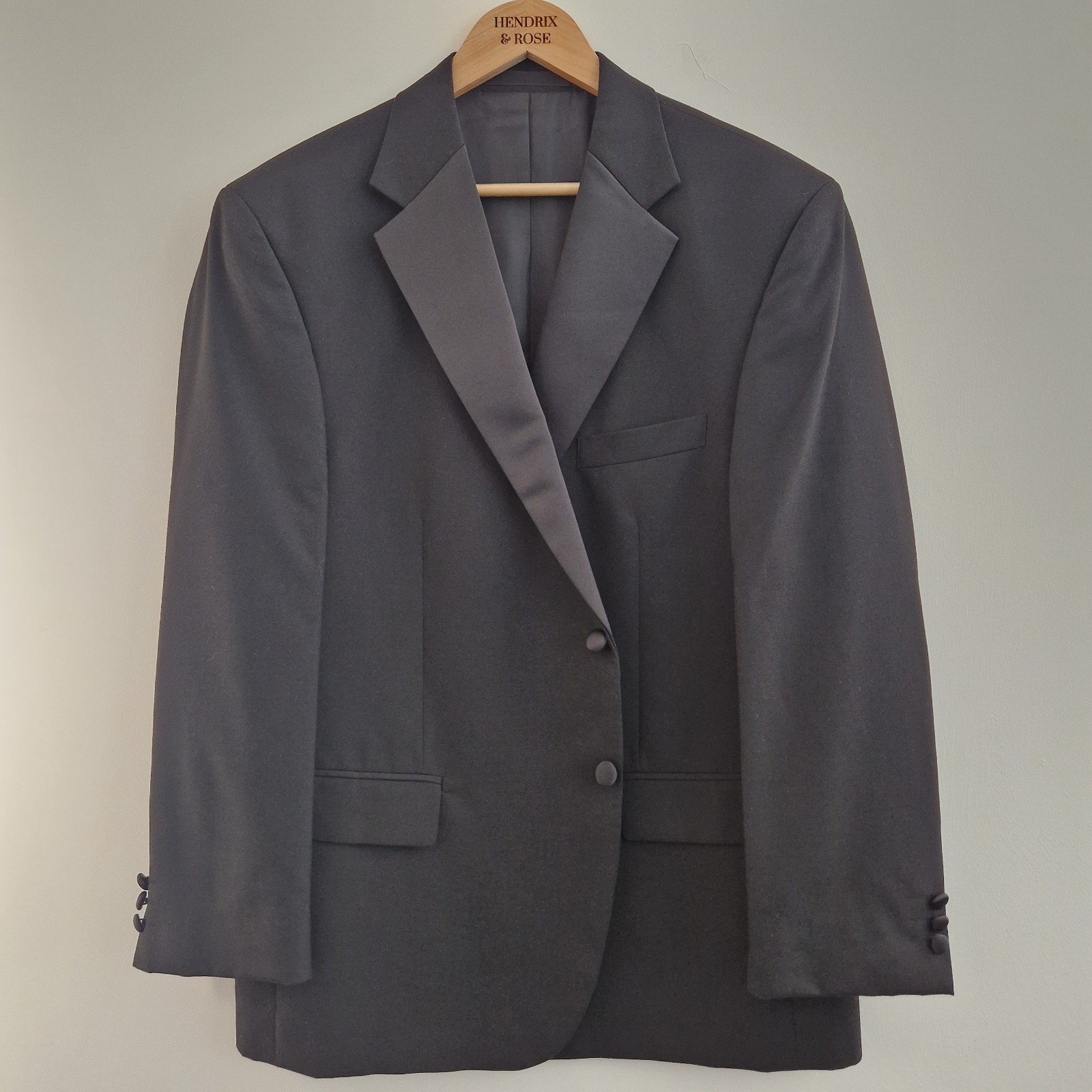 Marks And Spencer Tailoring Mens Black Blazer Suit Jacket 44 Short Prom Office