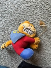 80's Dakin Garfield Super Cat Stuck Up Plush Stuffed Animal 7" Tag Window Vtg