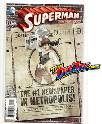 Superman #32 Bombshells Variant Cover Ant Lucia Pinup Art Wonder Woman NM 2014