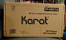 Karat 16oz PET Hinged Deli Container 200 pieces FP-HDC16