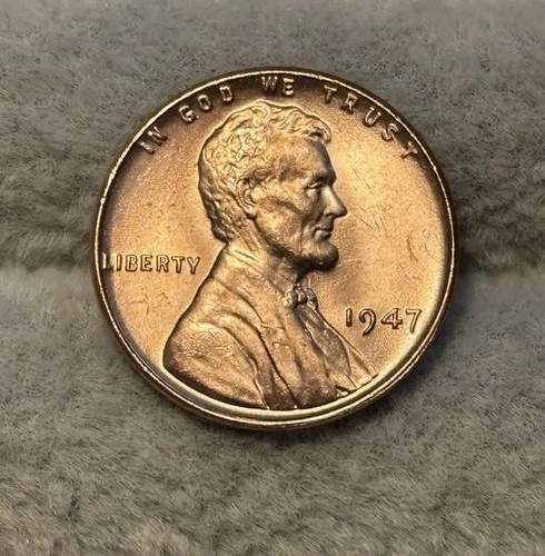 1947 (P) Lincoln Wheat Cent Penny Gem BU +++++ Red