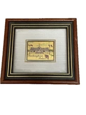 Buckingham Palace 23 Kt Gold Leaf Art Painting Reproduction Miniature Vintage