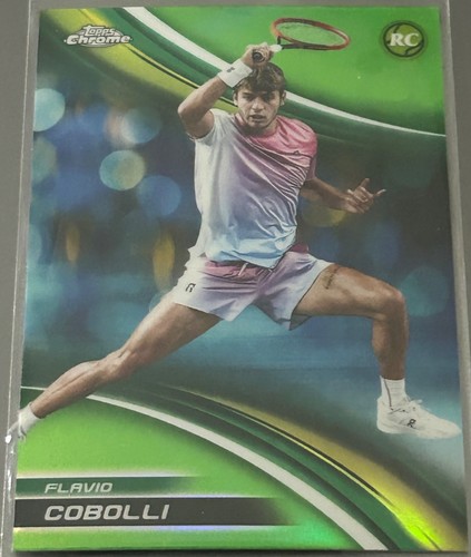 FLAVIO COBOLLI RC 2025 TOPPS CHROME TENNIS LIME GREEN REFRACTOR ROOKIE