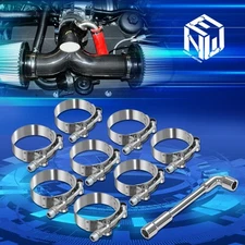 8Pcs 62-70mm Stainless Steel T-Bolt Clamp for ID 2.25" Inch Silicone Hose Silver