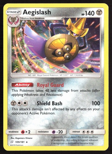 Pokemon Aegislash Holo SM - Team Up 109/181 LP