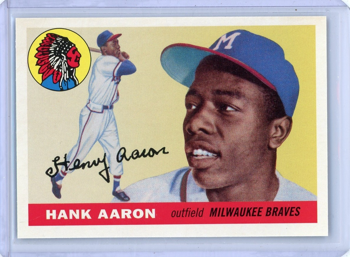 2019 Topps Series 1 Hank Aaron Braves Iconic Card Reprints Insert Card #ICR-46